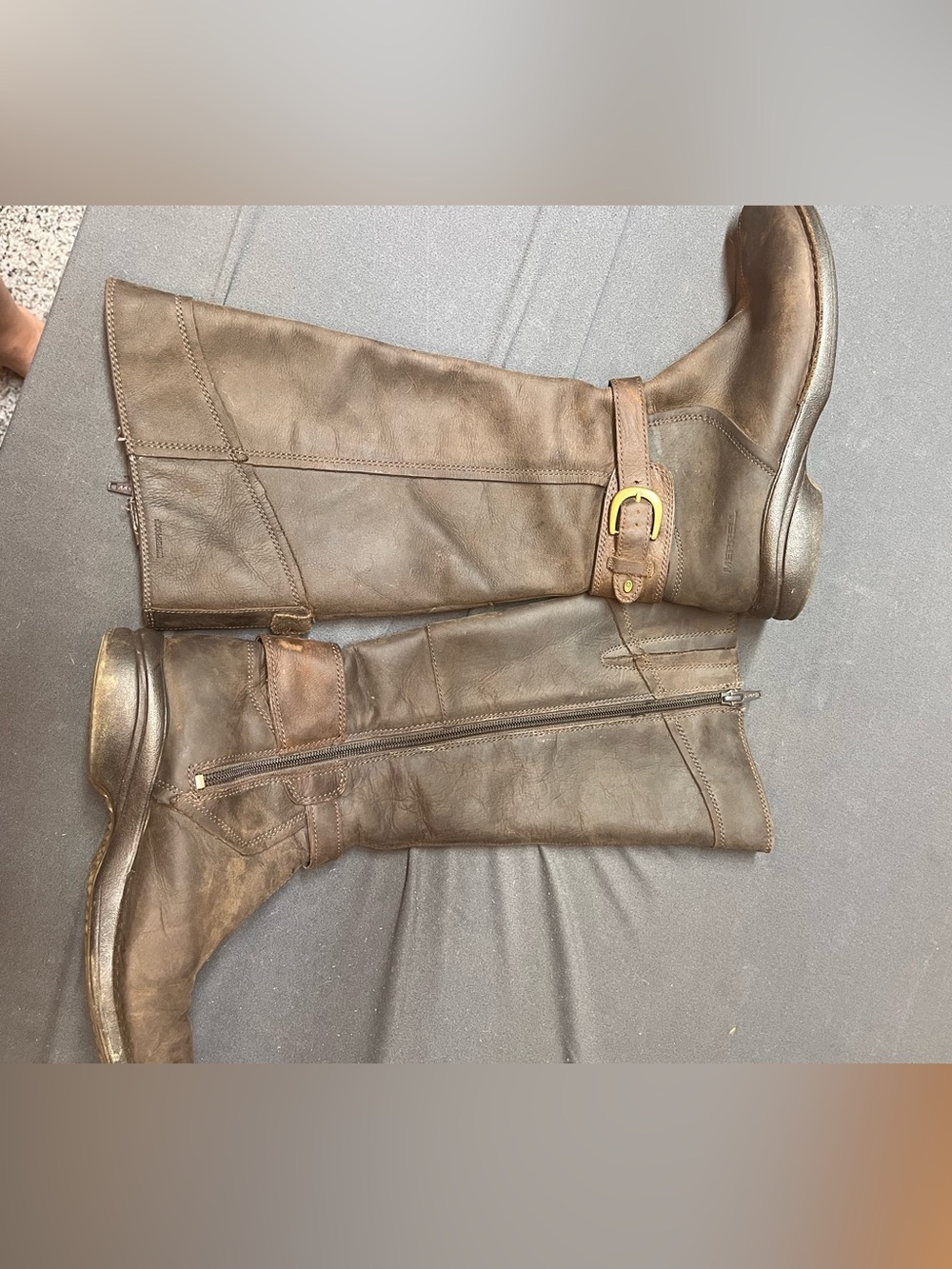 Brown Leather Riding Boots by Merrell